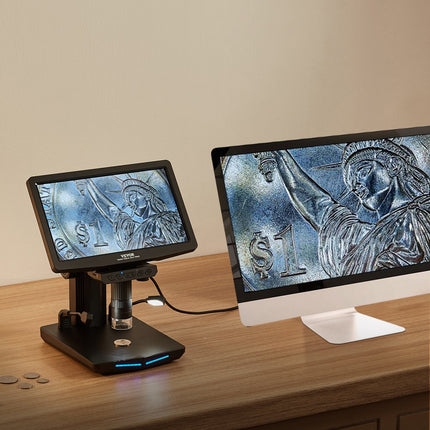 VEVOR digitale microscoop met 26 cm HD-scherm 10X-1300X vergroting gereflecteerde lichtmicroscoop USB-microscoop 8 LED, 2 miljoen pixels, 1080P videoresolutie, 1920x1080 fotoresolutie 32 GB geheugenkaart