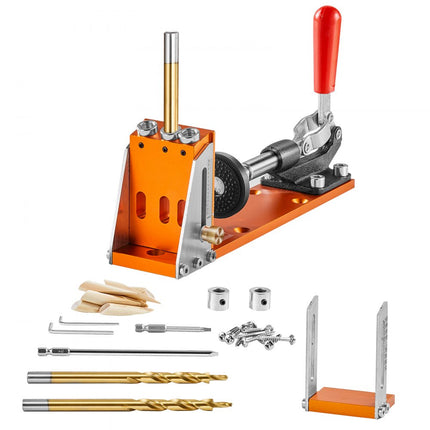 VEVOR Pocket Hole Jig Kit Three Pocket Hole met Wrench & Square Drive Bits, deuvelhulp boormal voor het boren van pocketgaten en schuine gaten, boorhulp voor houtbewerking Alu.