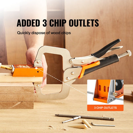 VEVOR VEVOR Pocket Hole Jig Kit Three Pocket Hole met Wrench & Square Drive Bits deuvelhulpboomal voor het boren van pocketgaten en schuine gaten
