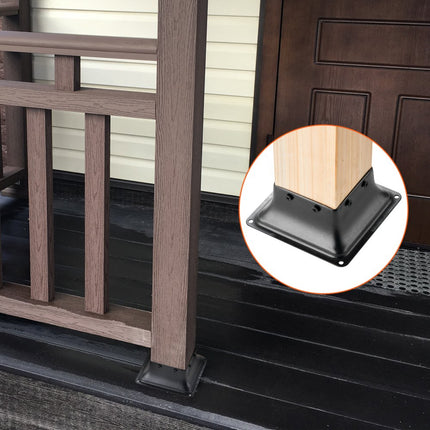 VEVOR set van 20 schroefmoffen 153 x 153 x 62 mm paalsteun koolstofstalen paal schoenpaal paalbasis grondhulssteunbasis Ideaal voor verandaleuningen, pergola's en kolommen