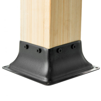 VEVOR set van 20 schroefmoffen 153 x 153 x 62 mm paalsteun koolstofstalen paal schoenpaal paalbasis grondhulssteunbasis Ideaal voor verandaleuningen, pergola's en kolommen