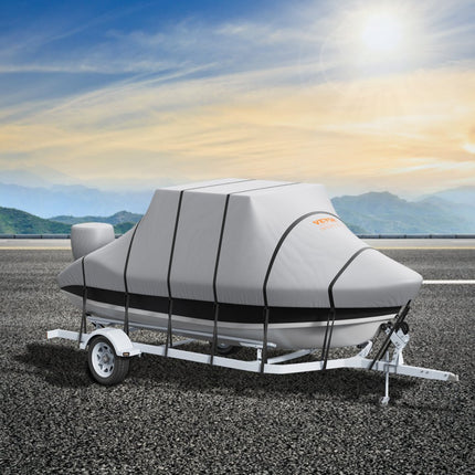 VEVOR T-Top boothoes, 609-670cm waterdichte trailerbare T-Top boothoes, 600D Marine Grade PU Oxford, met winddichte gespen, voor boten met middenconsole met T-top dak