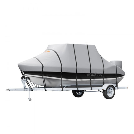 VEVOR T-Top boothoes, 609-670cm waterdichte trailerbare T-Top boothoes, 600D Marine Grade PU Oxford, met winddichte gespen, voor boten met middenconsole met T-top dak