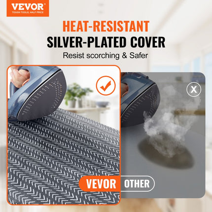 VEVOR strijkplank stoomstrijkplank 2 stuks, draagbare stoomstrijktafel, 3 lagen opvouwbare strijkplank hoes strijkplank 595 x 365 x 187 mm, strijkplankhoes van katoen stoomstrijkijzer