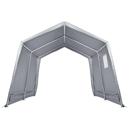 VEVOR tentgarage 304,8 x 304,8 x 259,1 cm garagetent gemaakt van gegalvaniseerde stalen staven en een drielaagse 240G PE-afdekking opbergtent carport 250 x 215 x 187 cm tentdeurmaat uitrusting tent grijs