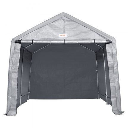 VEVOR tentgarage 243,8 x 426,7 x 231,6 cm garagetent gemaakt van gegalvaniseerde stalen staven en een drielaagse 240G-PE hoes opbergtent carport 205,8 x 142,7 x 185 cm tentdeurmaat uitrusting tent grijs
