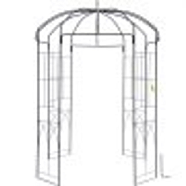 VEVOR vogelkooi tuin prieel 2,7 m x 2 m breed robuust smeedijzeren prieel huwelijksboog traliewerk voor het beklimmen van wijnstokken in de tuin gazon achtertuin patio zwart