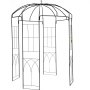VEVOR vogelkooi tuin prieel 2,7 m x 2 m breed robuust smeedijzeren prieel huwelijksboog traliewerk voor het beklimmen van wijnstokken in de tuin gazon achtertuin patio zwart