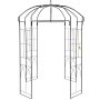 VEVOR vogelkooi tuin prieel 2,7 m x 2 m breed robuust smeedijzeren prieel huwelijksboog traliewerk voor het beklimmen van wijnstokken in de tuin gazon achtertuin patio zwart