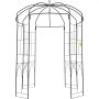 VEVOR vogelkooi tuin prieel 2,7 m x 2 m breed robuust smeedijzeren prieel huwelijksboog traliewerk voor het beklimmen van wijnstokken in de tuin gazon achtertuin patio zwart