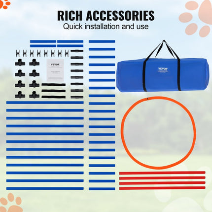 VEVOR Agility Trainingsset voor honden 4-delige set met hindernissen en springring