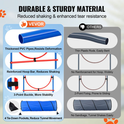 VEVOR Agility Trainingsset voor honden 5-delige set met hordentunnelspringring