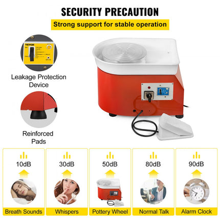 VEVOR 280W Pottenbakkersschijf Keramische Machine 25cm Elektrische Aardewerk Wiel Machine Klei Spons Gereedschap Set Mini Merk