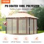 VEVOR terraspaviljoen voor 6-8 personen, 295x295cm achtertuinpaviljoen, met klamboe, metalen frame en PU-gecoat 180g polyester, luifel voor terras, achtertuin, gazon, tuin