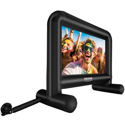 VEVOR opblaasbaar projectiescherm van PVC 254 cm 1080P, 4K, 3D, HDR buiten draagbaar projectiescherm filmscherm 16:9 voor thuisbioscoop, tuin, camping, vrijetijdsevenementen etc.