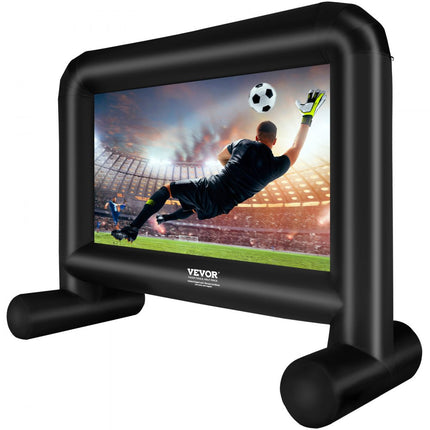 VEVOR opblaasbaar projectiescherm van PVC 254 cm 1080P, 4K, 3D, HDR buiten draagbaar projectiescherm filmscherm 16:9 voor thuisbioscoop, tuin, camping, vrijetijdsevenementen etc.