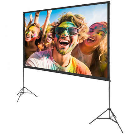 VEVOR Projectieprojectiescherm met standaard 120 inch HD 4K Outdoor Indoor Projectiescherm Snel opvouwbaar Draagbaar filmscherm 16:9 voor thuisbioscoop, camping en vrijetijdsevenementen Zwart