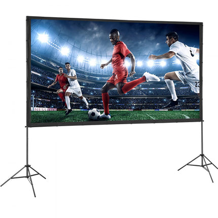 VEVOR Projectieprojectiescherm met standaard 120 inch HD 4K Outdoor Indoor Projectiescherm Snel opvouwbaar Draagbaar filmscherm 16:9 voor thuisbioscoop, camping en vrijetijdsevenementen Zwart
