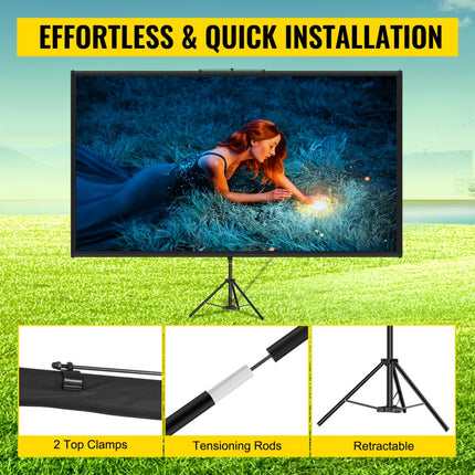 VEVOR Beamer Scherm Projectiescherm Projectorscherm 279,4cm Projector Screen 4K Hd met Statief