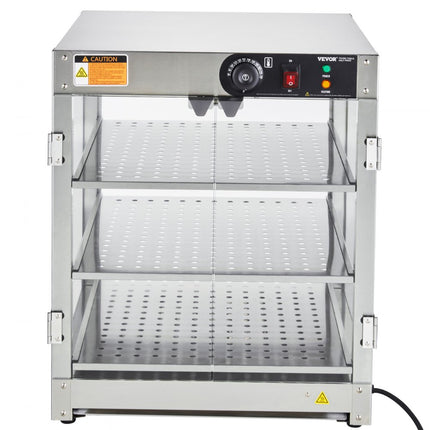 VEVOR 3-traps commerciële voedselverwarmer pizzakastverlichting 800W