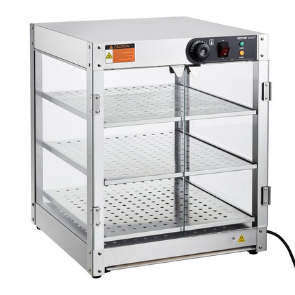 VEVOR 3-traps commerciële voedselverwarmer pizzakastverlichting 800W
