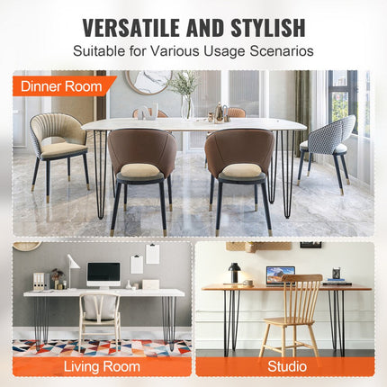 VEVOR set van 4 tafelpoten hairpin tafellopers 710mm hoog 110x110mm montageplaat koolstofstaal mat zwarte poedercoating tafelpoten met rubberen voetkussens 408kg draagvermogen