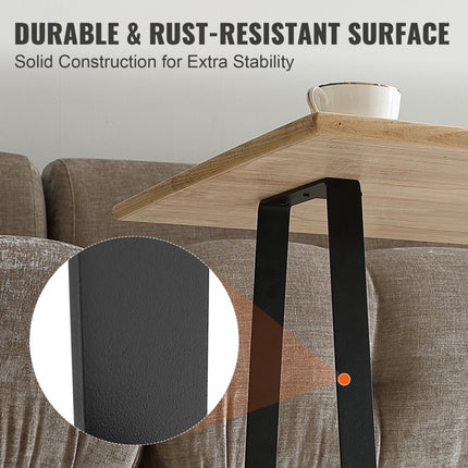 VEVOR set van 2 tafellopers 406,4 mm hoog tafelframe 181 kg draagvermogen tafelpoten van koolstofstaal meubelpoten zwart tafelonderstel ideaal voor keukentafels woonkamer consoles studiotafels etc.