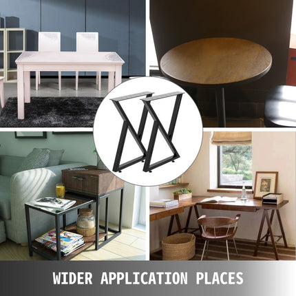 VEVOR Tafelpoot Tafelpoten Metalen Tafelpoten Eettafelpoten 28H x 20B Bureau Benen Set van 2 Zwart