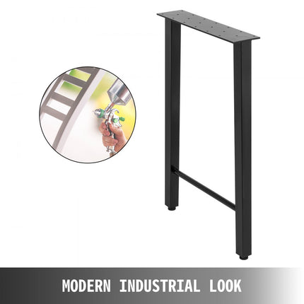 VEVOR Tagelpoten Tafelpoot Metalen tafelpoten Eettafelpoten 72cm hoog Trapeziumvormige bureaupoten 2st