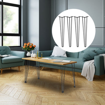 VEVOR Tafelpoot Tafelpoten Haarspeld Tafelpoten Meubilair Metalen Tafelpoten 3 Staven 61cm 4 Stuks