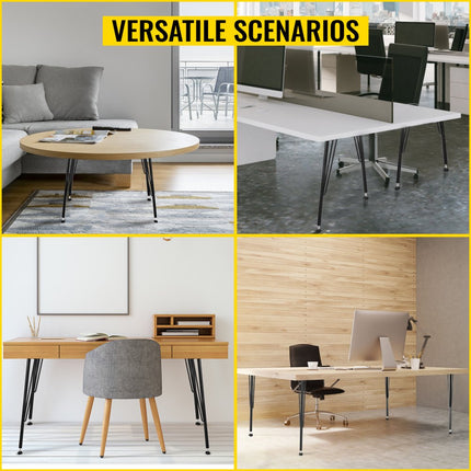 VEVOR metalen haarspeld tafelpoten 28" bureaupoten set van 4 zware bankpoten 3 bar meubelpoten smeedijzeren salontafelpoten meubelpoten voor eettafels met rubberen vloerbeschermers