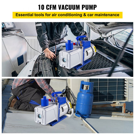 VEVOR Vacuümpomp Vacuumpomp Airco 10CFM 2 fasen 1HP Koelmiddel Vacuümpomp Koelgereedschap Airconditioning Nieuw