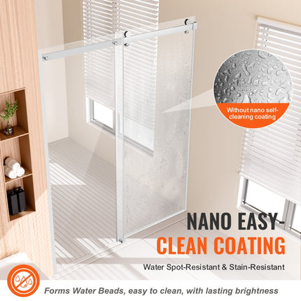 VEVOR frameloze douchedeur, doucheschuifdeur, douchewand, douchecabine, 8 mm glas