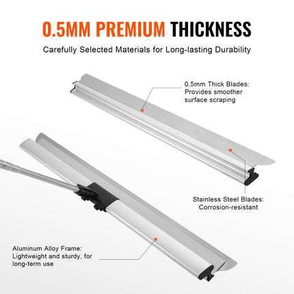 VEVOR gipsplaatvulmes, 1219 mm gladmes, roestvrijstalen mes en behuizing van aluminiumlegering, ideaal voor gipsplaat, veeg-/gipsplaatmes, gipsplaat/wandplaat/gipsplaat
