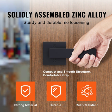 VEVOR 145 x 145 mm dummy deurgreep deurbeslag, 1 stuk kastgrepen decoratieve deurgrepen, deurgreep geschikt voor badkamerdeur kastdeurgreep, zwarte meubelgrepen stijlvol vierkant