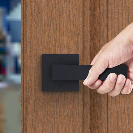 VEVOR 145 x 145 mm dummy deurgreep deurbeslag, 2-delige kastgrepen decoratieve deurgrepen, deurgreep geschikt voor badkamerdeur kastdeurgreep, zwarte meubelgrepen stijlvol vierkant