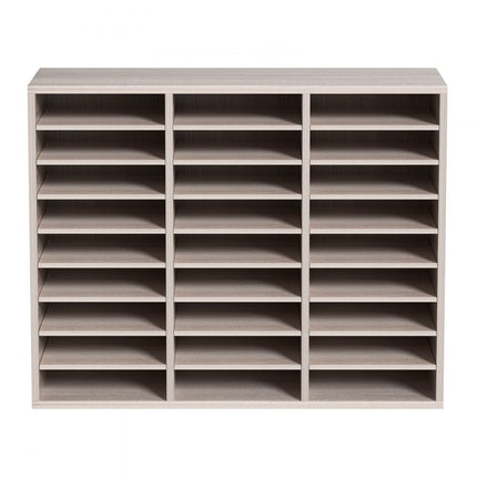 VEVOR brievenbakje, documentenbakje, 27 vakken, houten dossiermap, verstelbaar grijs