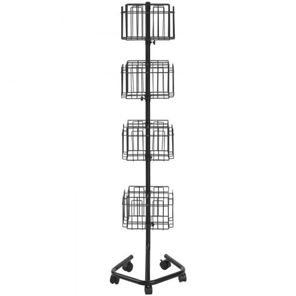 VEVOR brochurestandaard, brochurestandaard, 32 vakken, draaibaar, 5 wielen, literatuur