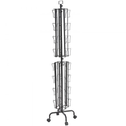 VEVOR presentatiestandaard, draaibare ansichtkaartenstandaard, 32 vakken, oprolbaar