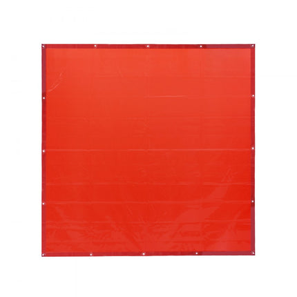 VEVOR lasgordijnscherm, 6x6ft hangende lasgordijnmuur, vlamvertragende vinyl lasschermen met 6 niveaus UV-bescherming en metalen oogjes, draagbaar voor werkplaats/industrie, rood