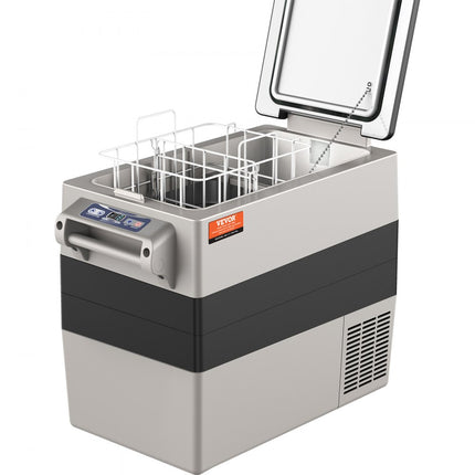 VEVOR 12V autokoelkast autokoelbox, draagbare 52L dubbele zone vriezer en handvat, instelbaar bereik -20 ~ 10 ℃, compressor koeler vrachtwagen boot buiten kamperen