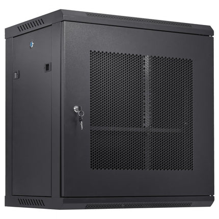 VEVOR 12U wandgemonteerde netwerkserverkast 15,5'' diepe serverrackkastbehuizing Max. 200 lbs. Laadvermogen op de vloer, met afsluitbare zijpanelen, voor IT-apparatuur, A/V-apparatuur