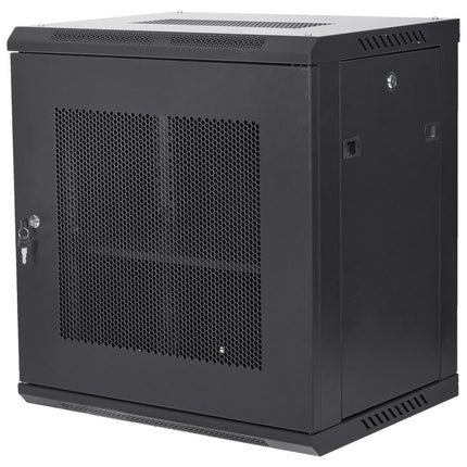 VEVOR 12U wandgemonteerde netwerkserverkast 15,5'' diepe serverrackkastbehuizing Max. 200 lbs. Laadvermogen op de vloer, met afsluitbare zijpanelen, voor IT-apparatuur, A/V-apparatuur