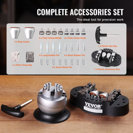 VEVOR Sieraden Ball Vice Graveergereedschap 78 mm Kogeldiameter, Sieraden Ball Vice Graveren 54 mm Maximale opening Professionele Ball Vice Tool Verchroomd