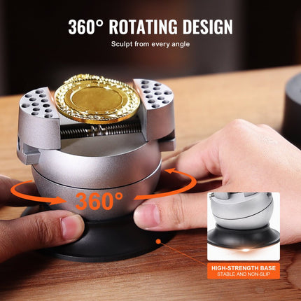 VEVOR Sieraden Ball Vice Graveergereedschap 78 mm Kogeldiameter, Sieraden Ball Vice Graveren 54 mm Maximale opening Professionele Ball Vice Tool Verchroomd