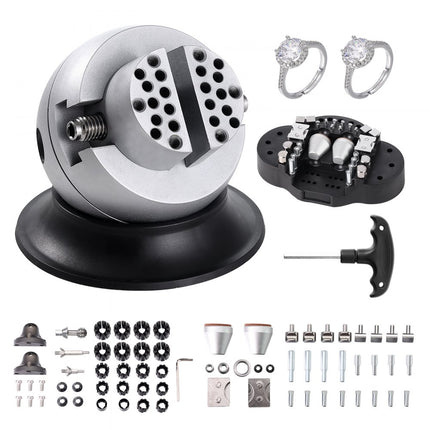 VEVOR Sieraden Ball Vice Set Ball Vice Graveergereedschap 78 mm Kogeldiameter, Sieraden Ball Vice Graveren 54 mm Maximale opening Professionele Ball Vice Tool Verchroomd