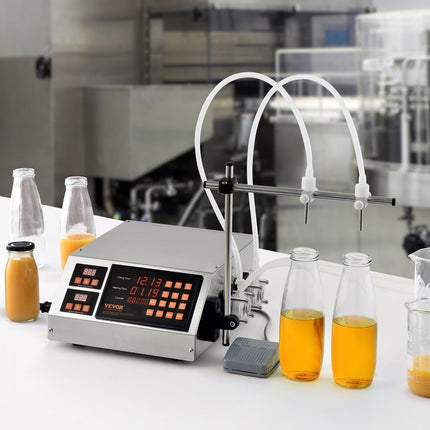 VEVOR vloeistofvulmachine, vulcapaciteit 5-650 ml, automatische flessenvulmachine, vulmachine, peristaltische pomp, digitale bediening voor melk, water, wijn, dranken, sojasaus (dubbel mondstuk