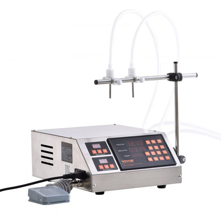 VEVOR vloeistofvulmachine, vulcapaciteit 5-650 ml, automatische flessenvulmachine, vulmachine, peristaltische pomp, digitale bediening voor melk, water, wijn, dranken, sojasaus (dubbel mondstuk