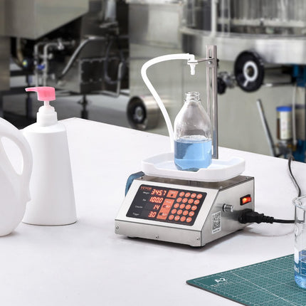 VEVOR vloeistofvulmachine, weegvermogen van 5-300 g, automatische flessenvulmachine, vulmachine, peristaltische pomp, digitale bediening voor melk, water, wijn, dranken, sojasaus (enkele D