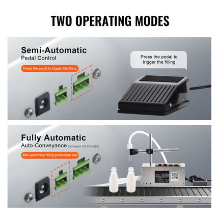 VEVOR vloeistofvulmachine, vulcapaciteit 10-4000 ml, automatische flessenvulmachine, vulmachine, digitale bediening voor melk, water, wijn, dranken, sojasaus, azijn, alcohol (enkele D